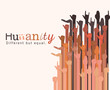 © grgroup - humanity different but equal and diversity hands up design, people multiethnic race and community theme Vector illustration