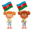 Azerbaijan flag in hand set