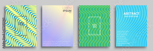 Cuadros en Lienzo Modern abstract covers set, Modern colorful wave liquid flow poster