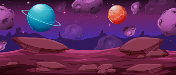 Wall Mural - Set of space background
