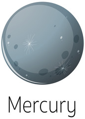 Wall Mural - isolated mercury on white background