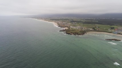 Wall Mural - Foz, coastal village of Lugo. Galicia.Spain. Aerial Drone Footage