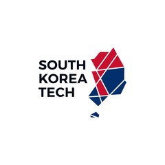 Canvas Print - south korea low poly tech logo vector icon illustration