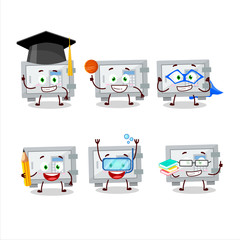 Sticker - School student of digital safe box cartoon character with various expressions