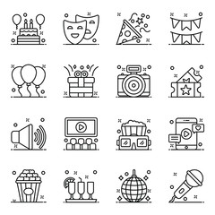 Canvas Print - 
Pack of Party line Icons 
