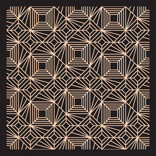 Laser Cutting Interior Panel. Art Deco Vector Design. Plywood Lasercut Square Tiles. Square Seamless Patterns For Printing, Engraving, Paper Cut. Stencil Lattice Ornament. Decal. Fence.