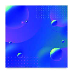 Poster - Realistic Abstract 3D Poster with Fluid Shapes on Colorful Background . Isolated Vector Elements