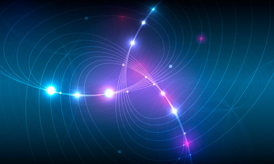 Aufkleber - Vector abstract bright rounded lines. Space design illustration