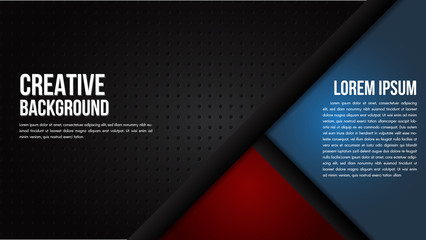 Wall Mural - black abstract mat geometric red and blue background elegant futuristic glossy red and blue light wi