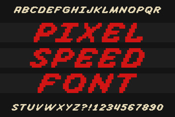 Wall Mural - Speed pixel font Video computer game design