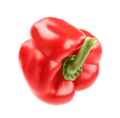 Ripe red bell pepper isolated on white