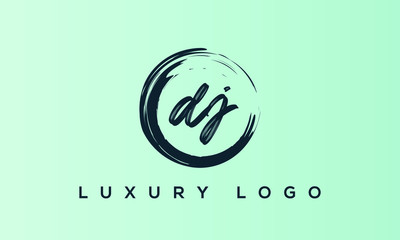 DJ jd letter design logo logotype icon concept with serif font and classic elegant style look vector