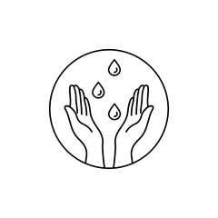 thin line washing hand like hygiene icon