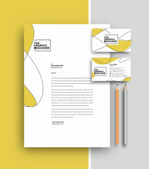 Wall Mural - Business letterhead with business card templates design, Vector illustration.
