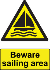 Wall Mural - Beware sailing area signs and symbols