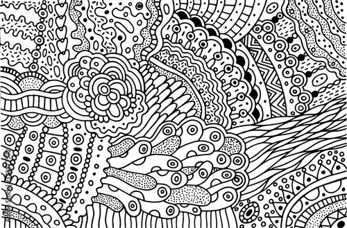 Tela Surreal doodle pattern for coloring book for adults