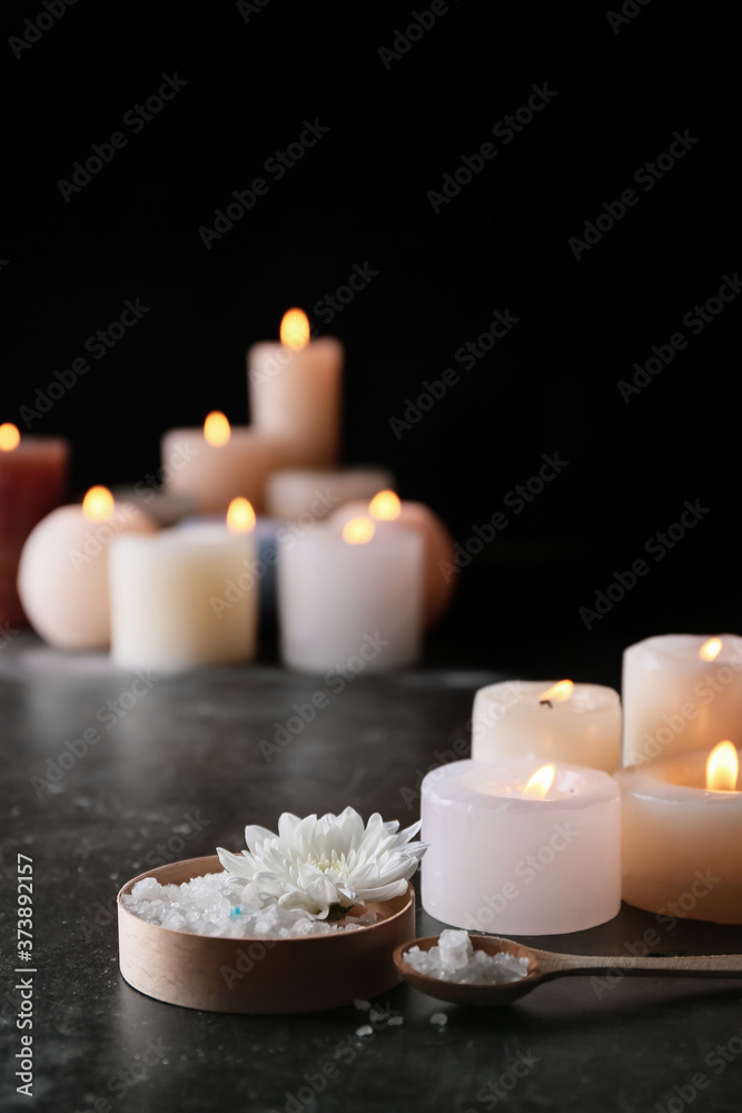 Beautiful spa composition on dark background