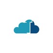 © kusumai - Cloud with letter T logo, icon flat and vector design template. The cloud logotype with text.