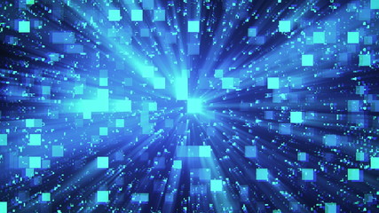 Poster - 3d rendering of technology and data processing. Computer generated modern information backdrop