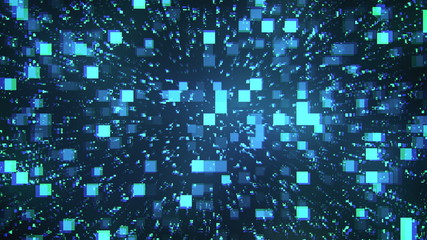 Poster - 3d rendering of technology and data processing. Computer generated modern information backdrop