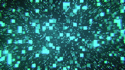 Poster - 3d rendering of technology and data processing. Computer generated modern information backdrop