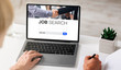 © Prostock-studio - Lady using laptop with job search engine on screen
