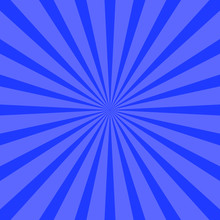Sunburst In Blue.  Abstract Vector Background