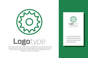 Poster - Green line Chakra icon isolated on white background. Logo design template element. Vector.