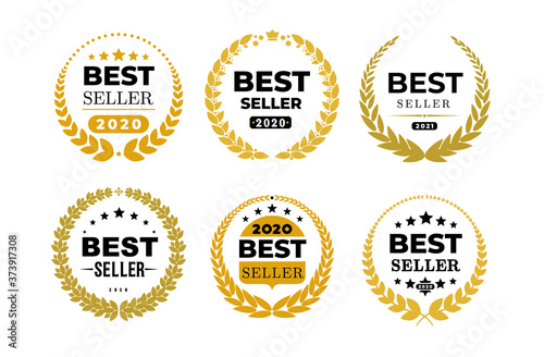 Fotografía Set of awords Best Seller badge logo design