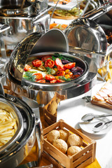 Poster - Restaurant lunch catering buffet with  vegetables