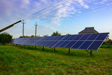 Fototapeta Na sufit - solar panels in the yard
