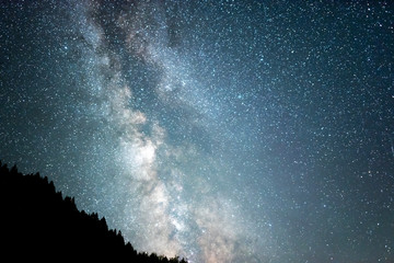 Wall Mural - milky way galaxy. this long exposure astronomical photograph taken in the middle of the night.