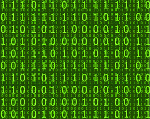 vector binary code green background, technology backdpop, 0 and 1 numbers.