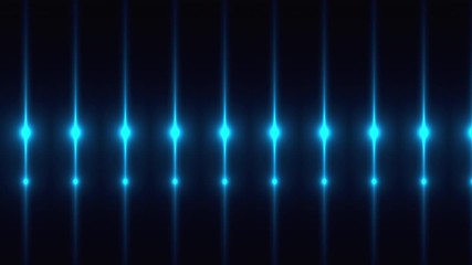 Poster - 3d render of fractal rays with glowing impulse lights. Computer generated abstract disco backdrop. Vertical lines with bright flood lights