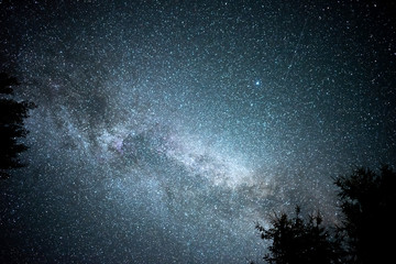 Wall Mural - milky way galaxy. this long exposure astronomical photograph taken in the middle of the night.