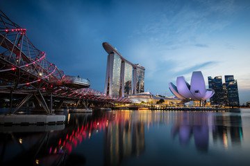 Canvas Print - View around Marina Bay at Dusk