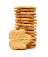 stack of vanilla sandwich creme cookies