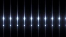 3d Render Of Fractal Rays With Glowing Impulse Lights. Computer Generated Abstract Disco Backdrop. Vertical Lines With Bright Flood Lights