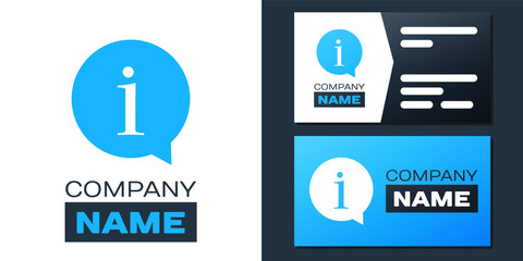 Poster - Logotype Information icon isolated on white background. Logo design template element. Vector.