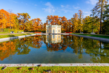 Upper Bath In Tsarskoe Selo (Pushkin) In Autumn, St. Petersburg, Russia