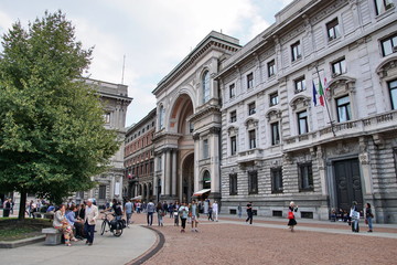 Wall Mural - The Milan architecture. Old buildings near the Piazza Della Scala in Milan city, Italy