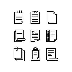 Poster - Pack of stationery line thin icons collection isolated on white background