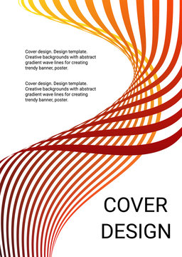 Cover design. Design template. Creative backgrounds with abstract gradient wave lines for creating trendy banner, poster	