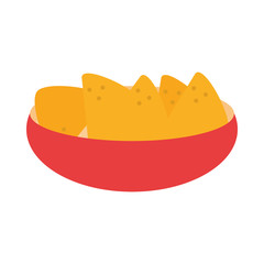 Sticker - mexican food nachos in bowl traditional flat icon