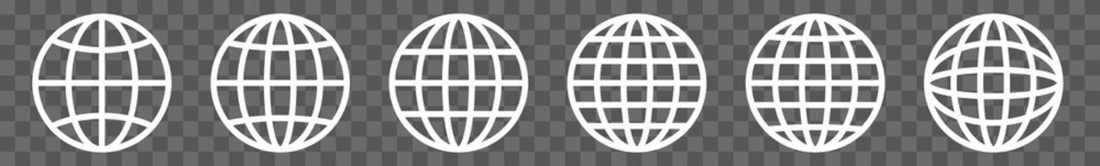 Wall Mural - world icon white | earth illustration | globe symbol | planet logo | world wide web sign | isolated 