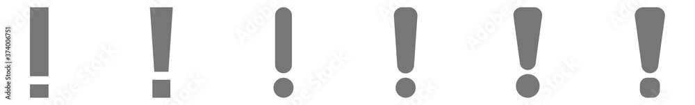 Exclamation Mark Icon Gray Silver | Attention Illustration | Warning Symbol | Caution Logo | Important Sign | Isolated | Variations - obrazy, fototapety, plakaty 
