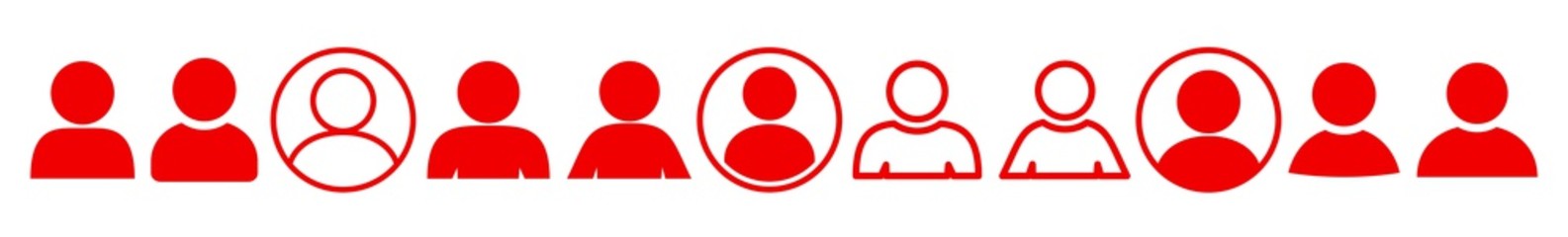 Wall Mural - user icon red | avatar illustration | client symbol | member profile logo | login head sign | isolat