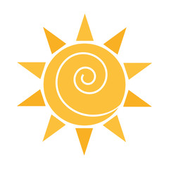 Sticker - cartoon sun weather sky flat icon