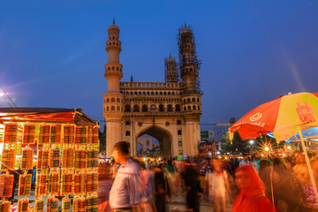 Fototapete - Charminar in Hyderabad on December 26,2018, Is listed among the most recognized structures in India, Built in 1591