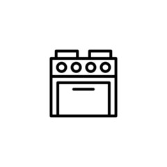 Sticker - stove icon  in black line style icon, style isolated on white background